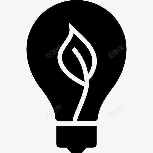 生态灯泡图标png_新图网 https://ixintu.com 光 发明 工具和用具 生态 生态理念 电