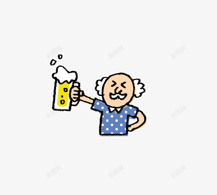 呆萌小老头png免抠素材_新图网 https://ixintu.com 卡通人物 卡通的动物 手账贴图 网页