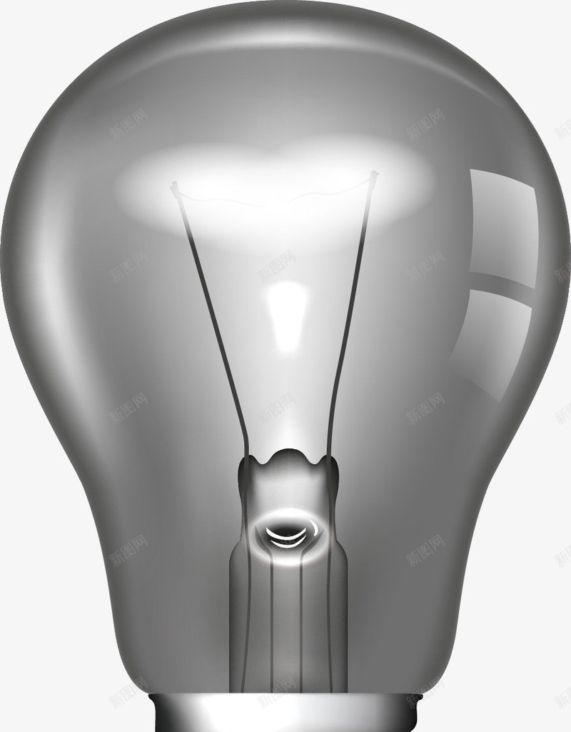 灯泡png免抠素材_新图网 https://ixintu.com 免费矢量 免费矢量下载 灯泡 灰色 照明