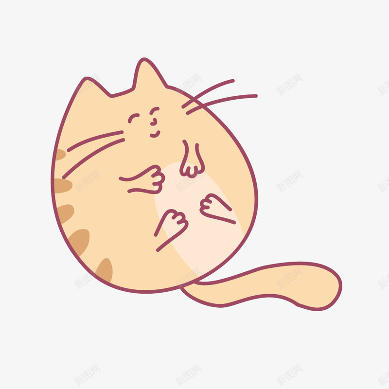 橘黄色猫咪png免抠素材_新图网 https://ixintu.com 一只 可爱 尾巴 手绘 橘黄色的 猫咪 简图 胡须