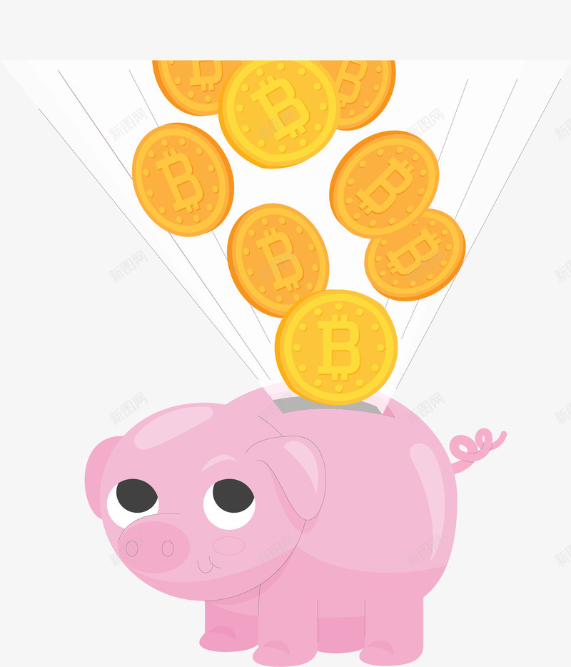 小猪存钱罐比特币矢量图ai免抠素材_新图网 https://ixintu.com 存钱罐 小猪存钱罐 挖币 比特币 矢量png 虚拟币 矢量图