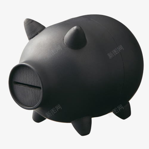 小猪储蓄罐png免抠素材_新图网 https://ixintu.com 储蓄罐 动物 小猪 黑色