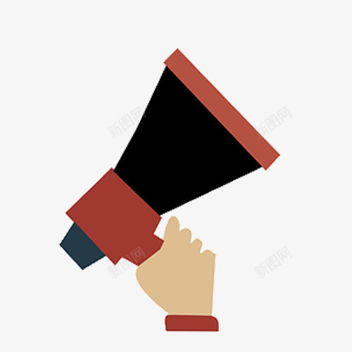 手拿红黑通知小喇叭png免抠素材_新图网 https://ixintu.com 卡通小喇叭 小喇叭 通知 通知小喇叭