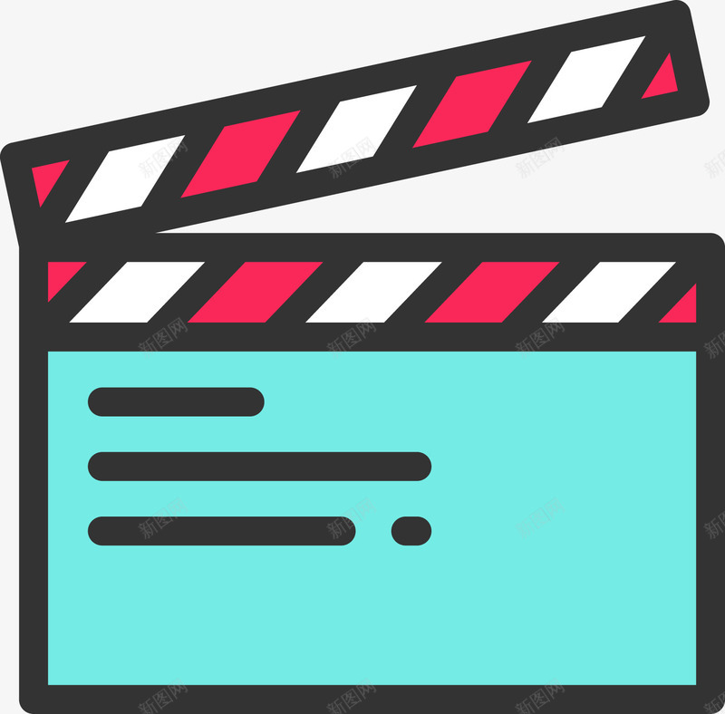电影打板图标png_新图网 https://ixintu.com 卡通图标 场记板 打板 拍戏 拍摄现场 拍电影 片场