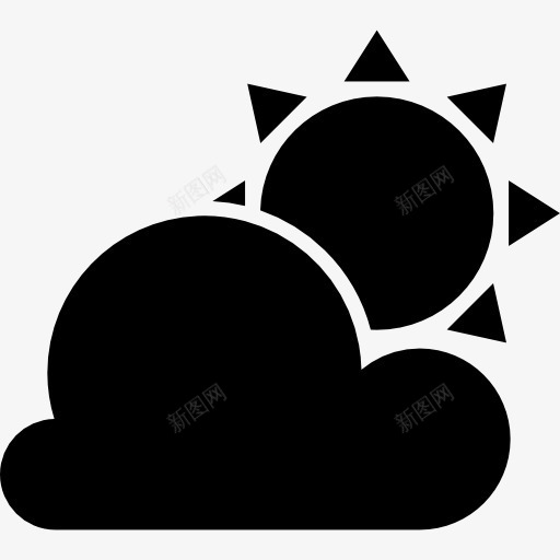 太阳被云天气符号图标png_新图网 https://ixintu.com 云 多云天 天气 太阳 形状 界面 覆盖上的图标