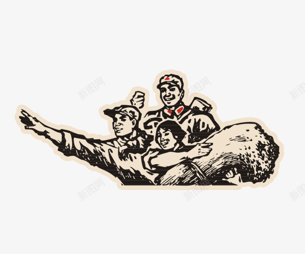 复古怀旧手绘红军插画png免抠素材_新图网 https://ixintu.com 复古 怀旧 手绘 插画 红军 胜利