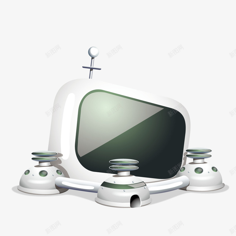 卡通电视png免抠素材_新图网 https://ixintu.com 卡通 天线 电视