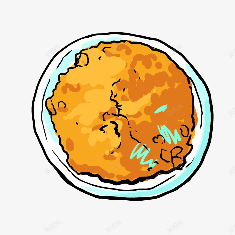 白盘的橘色炒饭png免抠素材_新图网 https://ixintu.com 卡通形象 橘色米饭 炒饭 白色 盘子 简笔画 绘画