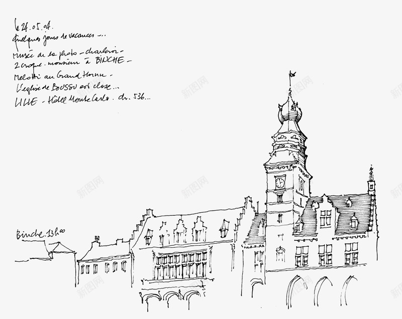 线描卡通风景png免抠素材_新图网 https://ixintu.com 卡通 卡通场景 卡通手绘 手绘 线描场景 风景