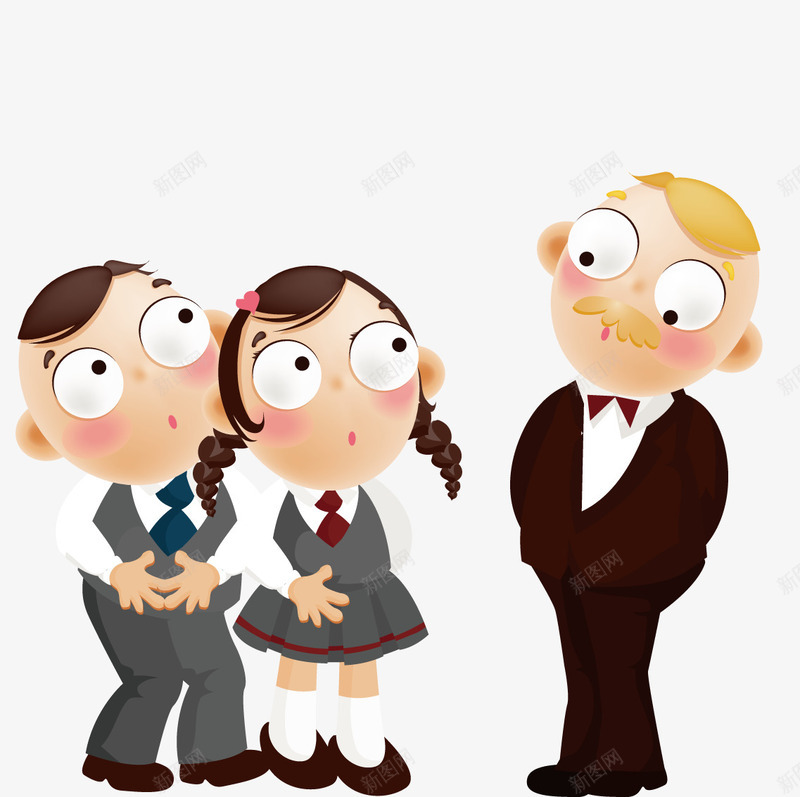 和老师打招呼的男女同学png免抠素材_新图网 https://ixintu.com 卡通礼貌 同学 打招呼 男女 老师 老师同学