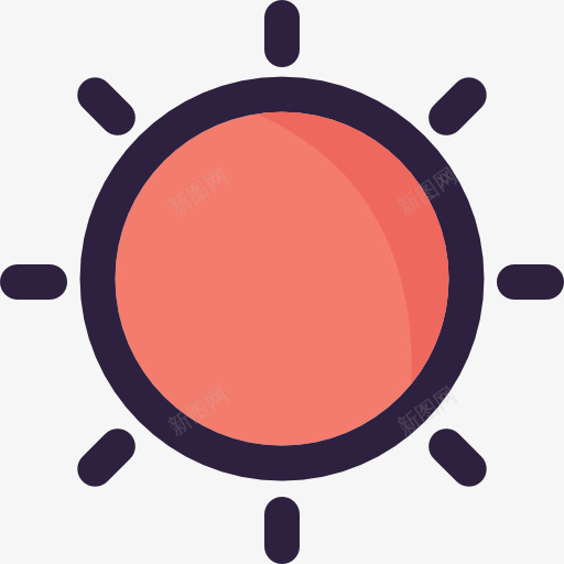 太阳图标png_新图网 https://ixintu.com 夏天 夏季 天气 太阳能系统 气象 自然 阳光