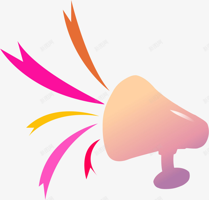手绘粉色喇叭png免抠素材_新图网 https://ixintu.com AI 卡通 喇叭 手绘 粉色 飘带