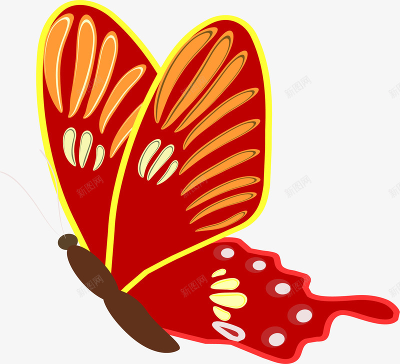 红色卡通蝴蝶png免抠素材_新图网 https://ixintu.com 卡通昆虫 清新飞虫 简约蝴蝶 红色蝴蝶 花园 装饰图案