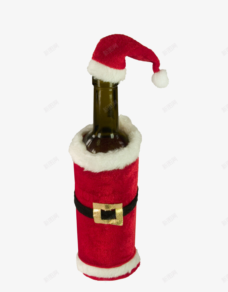 戴圣诞帽的酒瓶png免抠素材_新图网 https://ixintu.com 圣诞节 帽子 酒 酒瓶
