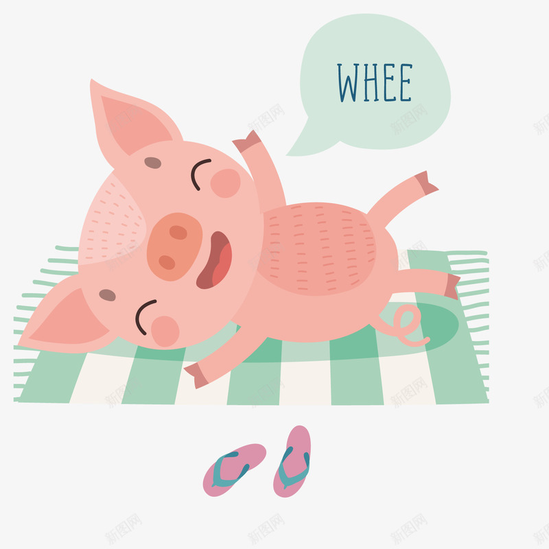 彩色卡通小猪元素矢量图ai免抠素材_新图网 https://ixintu.com 创意 卡通插画 小猪 彩色 毯子 纺织 耳朵 矢量图