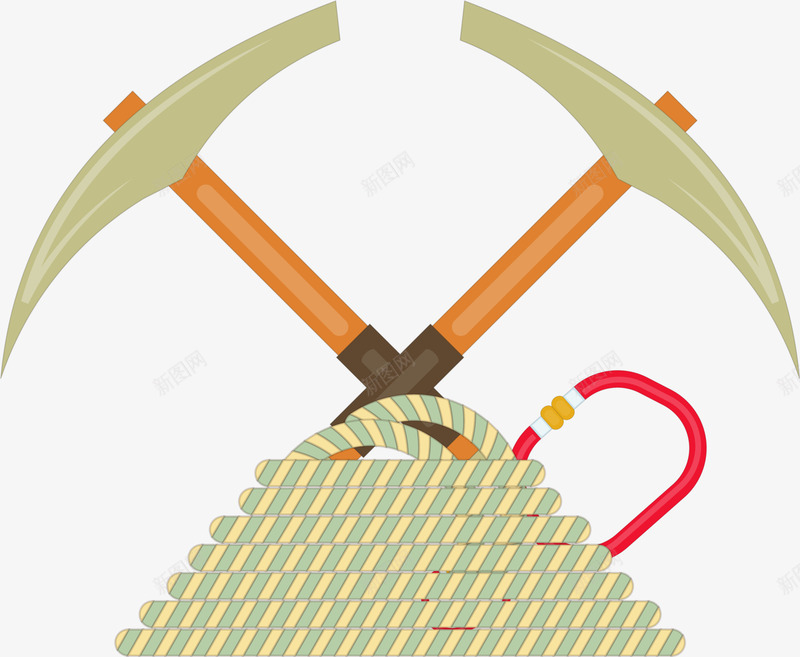 绿色卡通工具png免抠素材_新图网 https://ixintu.com 卡通 工具 工地 清新 绳子 绿色 装饰图案