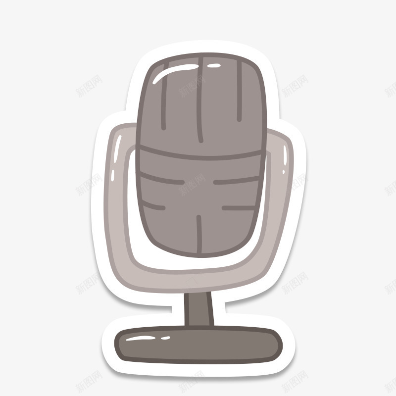 声音标识图标png_新图网 https://ixintu.com 卡通 声音 手绘 灰色 话筒 语音 语音标识