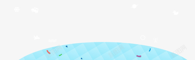 背景装饰png免抠素材_新图网 https://ixintu.com 半圆形 手绘素材 文案背景 背景装饰 蓝色