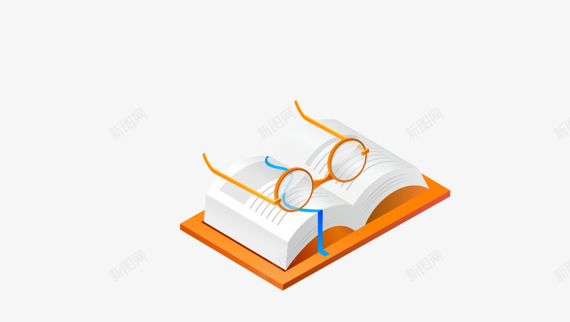 卡通书籍眼镜png免抠素材_新图网 https://ixintu.com 书籍 卡通 眼镜 翻开的书籍