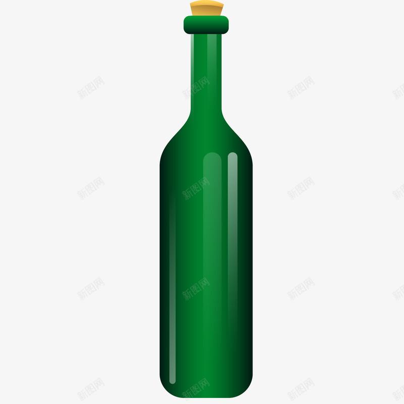 卡通空酒瓶矢量图ai免抠素材_新图网 https://ixintu.com PNG图 PNG图下载 创意卡通 卡通 卡通插图 插图 玻璃瓶 空酒瓶 绿色瓶子 矢量图
