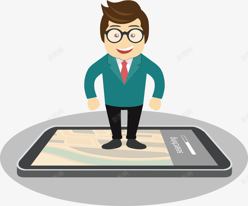 站在手机屏幕上的小人矢量图ai免抠素材_新图网 https://ixintu.com 产品介绍 商务小人 手机 手机屏幕 矢量png 站在手机上 矢量图
