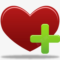 红心质感立体加号图标png_新图网 https://ixintu.com 加号 立体 红心 质感