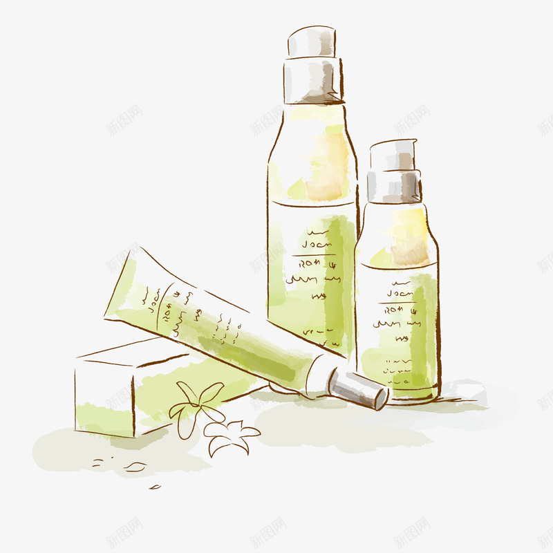 化妆品png免抠素材_新图网 https://ixintu.com 包装 化妆品 清爽 绿化