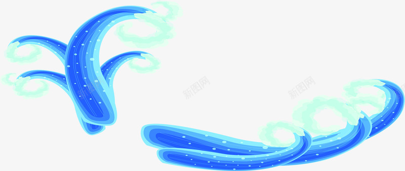 卡通浪花蓝色效果png免抠素材_新图网 https://ixintu.com 卡通 效果 浪花 蓝色 设计