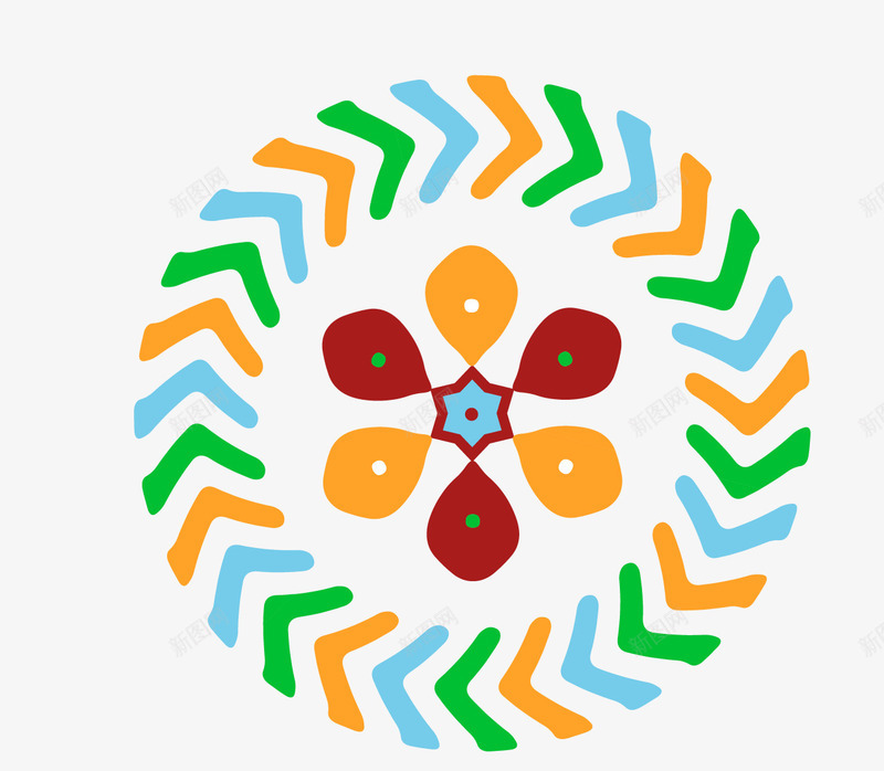 6叶花徽章矢量图eps免抠素材_新图网 https://ixintu.com 6叶花 ai 图腾设计 徽章素材 扁平徽章 扁平徽章设计素材 白色 矢量图