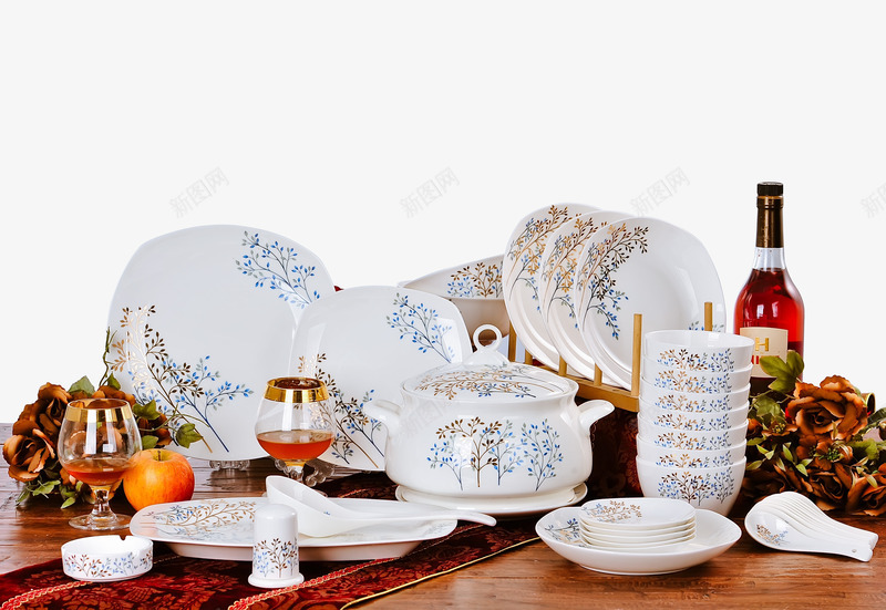 陶瓷餐具png免抠素材_新图网 https://ixintu.com 产品实物 盘子 碗 酒瓶 陶瓷 陶瓷汤锅 陶瓷餐具 餐具