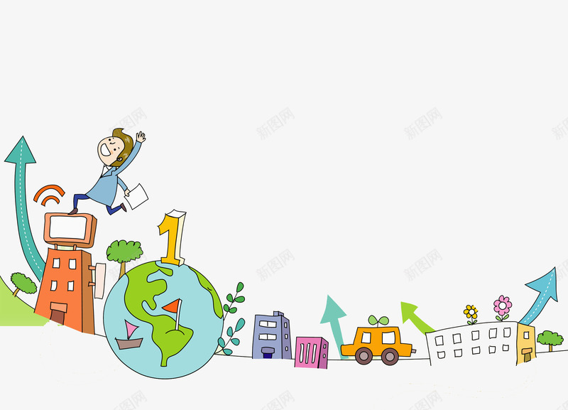 网络游玩png免抠素材_新图网 https://ixintu.com 卡通人物 卡通手绘 水彩画 网络游玩 肖像画 装饰图案