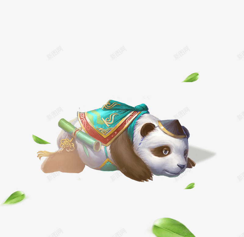 卡通可爱爬伏大熊猫手绘png免抠素材_新图网 https://ixintu.com 卡通 可爱 大熊猫