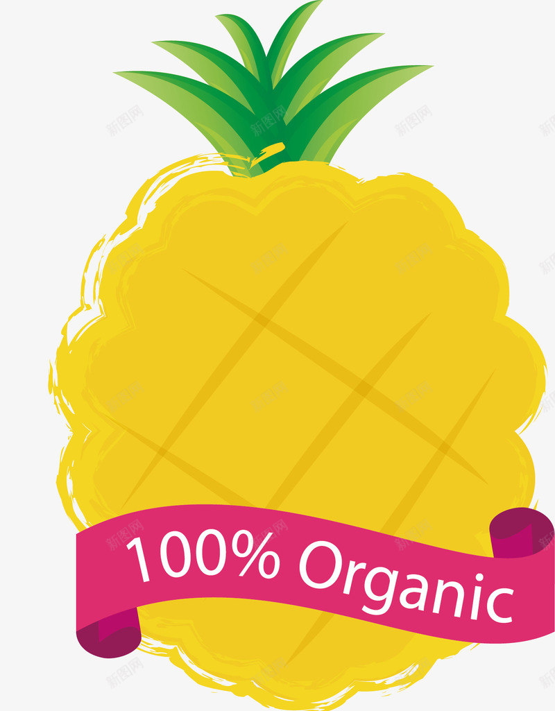 百分百有机水果png免抠素材_新图网 https://ixintu.com 凤梨 凤梨形状标题框 有机水果 热卖水果 矢量素材