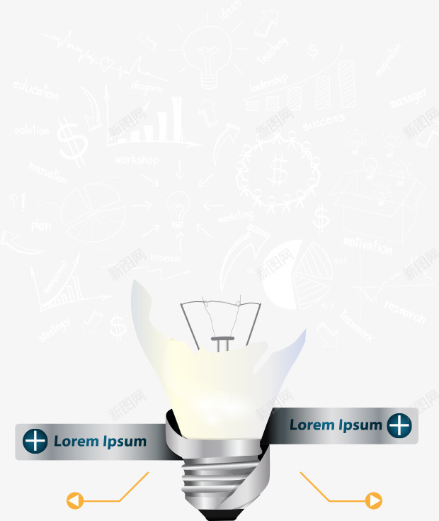 灯泡节能png免抠素材_新图网 https://ixintu.com 创意 技能 灯泡 环保 白色