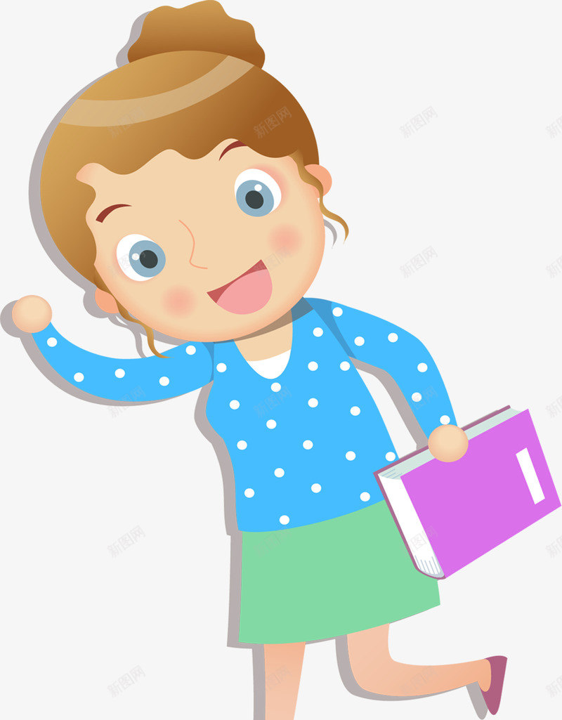 卡通打招呼的女教师png免抠素材_新图网 https://ixintu.com 上课 卡通女老师 卡通礼貌 卡通老师 头像 女教师 微笑 招呼 教师 老师
