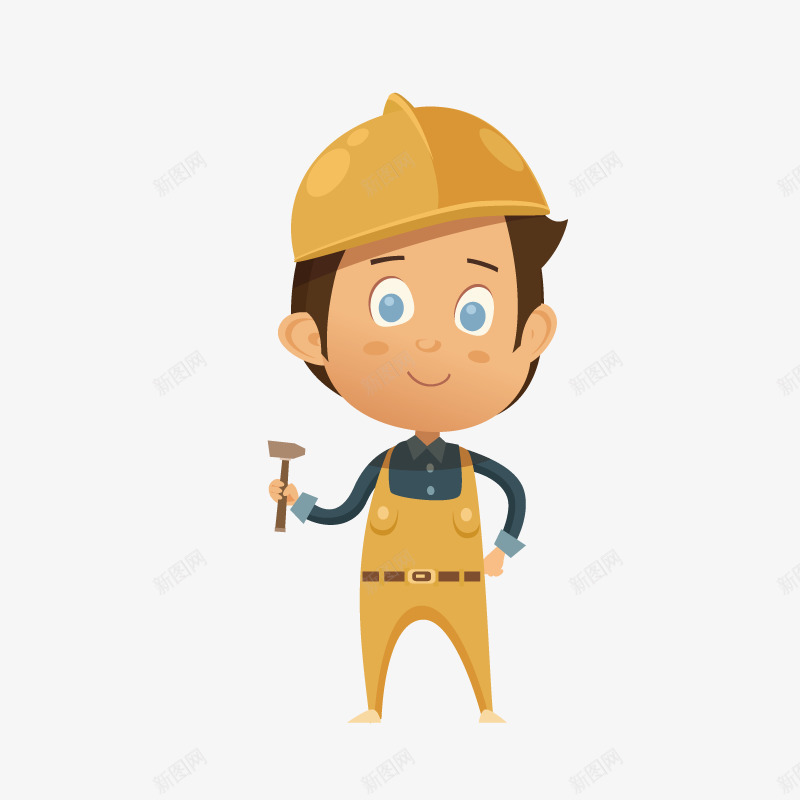 卡通装饰人物介绍海报工人png免抠素材_新图网 https://ixintu.com 人物 人物介绍 动漫人物 卡通人物 工人 海报设计 装饰设计