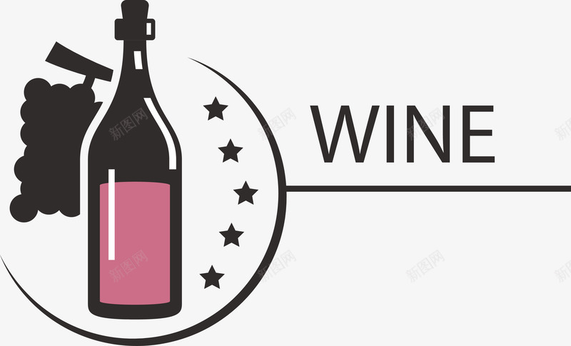 卡通扁平化红酒宣传装饰矢量图ai免抠素材_新图网 https://ixintu.com 卡通手绘 扁平化 海报宣传 红酒宣传 红酒瓶子 红酒瓶手绘 酒水装饰 矢量图