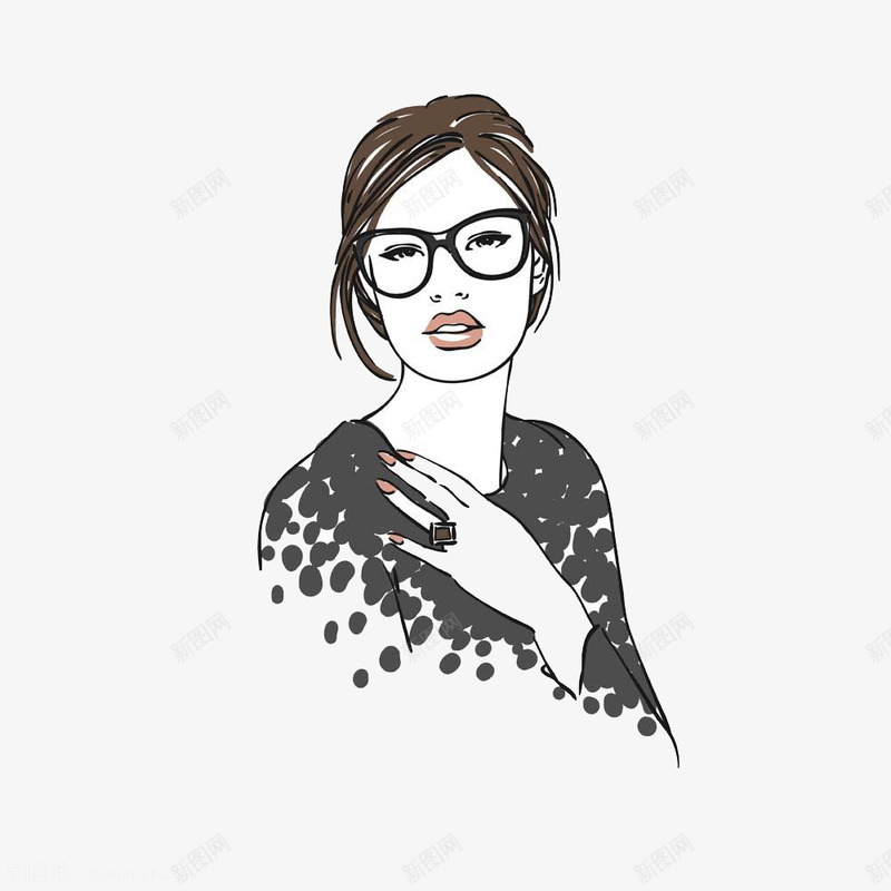 戴眼镜的美女png免抠素材_新图网 https://ixintu.com 带眼镜 戴眼镜的美女 戴着眼镜 眼镜 高清免扣素材
