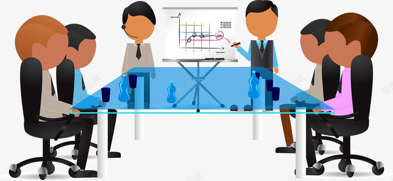 开会会议矢量图ai免抠素材_新图网 https://ixintu.com 会议 办公 商务 开会 矢量图