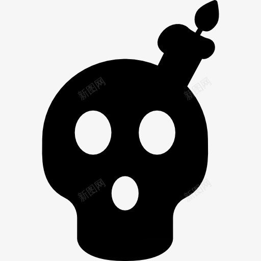 万圣节骷髅与蜡烛图标png_新图网 https://ixintu.com 万圣节 头骨 恐怖 恐惧 蜡烛