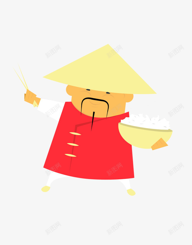 农民卡通形象矢量图ai免抠素材_新图网 https://ixintu.com 中国传统人物 卡通人物 饭 矢量图