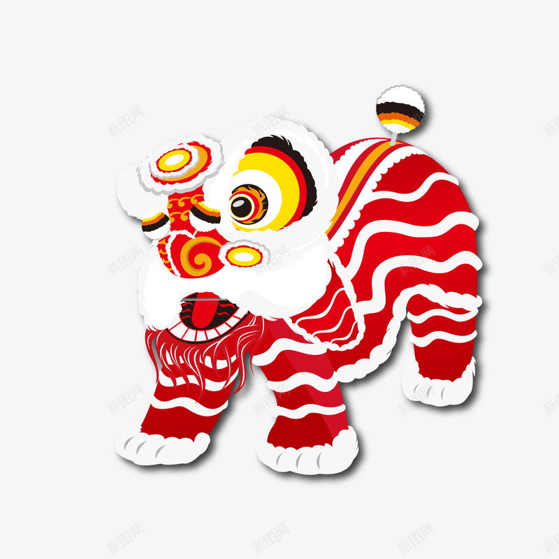 新年传统狮子矢量图eps免抠素材_新图网 https://ixintu.com 300像素图 EPS图免抠 大图免抠 舞狮子 节日 高清免抠 矢量图
