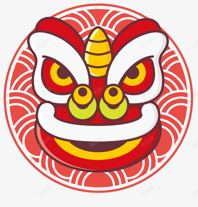 卡通风格中国节日传统狮子矢量图eps免抠素材_新图网 https://ixintu.com 中国传统卡通风格狮子 卡通风格中国节日传统狮子 狮子PNG 狮子免费下载 矢量狮子免费下载 矢量图
