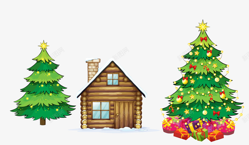 圣诞树圣诞小屋png免抠素材_新图网 https://ixintu.com 圣诞 圣诞树 圣诞节 圣诞装饰图案 圣诞雪屋 松树