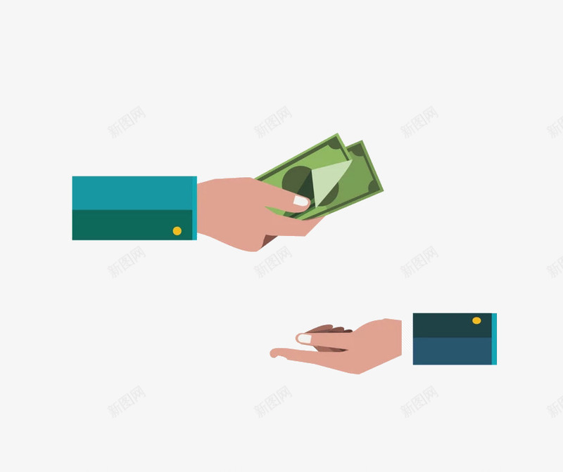 一手交钱一手交货png免抠素材_新图网 https://ixintu.com PNG素材 一手交钱一手交货 人民币 卡通 绿色