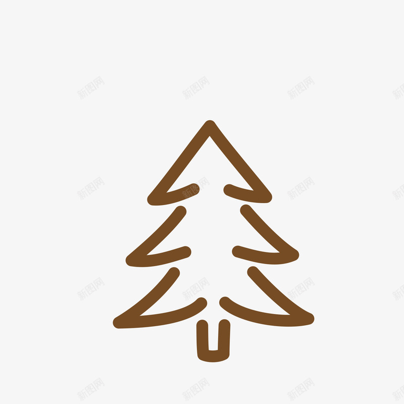 简笔松树png免抠素材_新图网 https://ixintu.com 图示 手绘图 插图 松树 涂色底图 简笔图