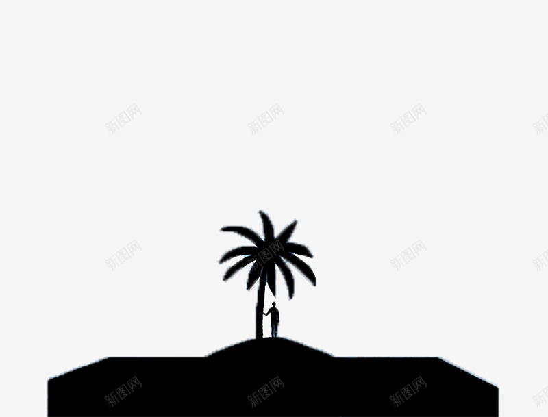 风景剪影图标png_新图网 https://ixintu.com 人 椰树 黑色