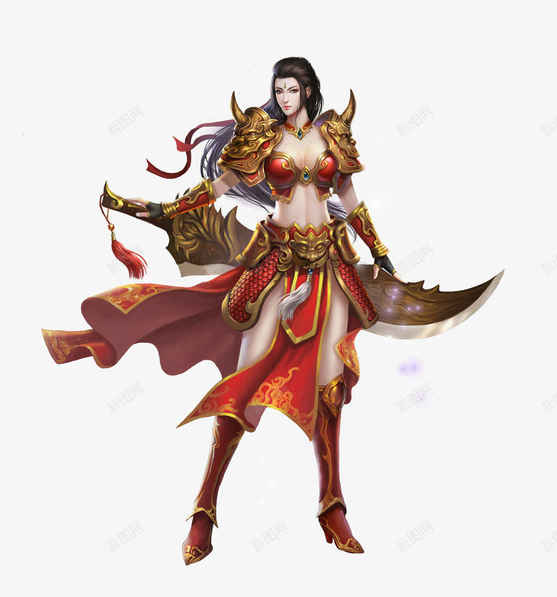 霸气红色古风游戏女神服饰png免抠素材_新图网 https://ixintu.com 古风 女神 服饰 游戏 红色