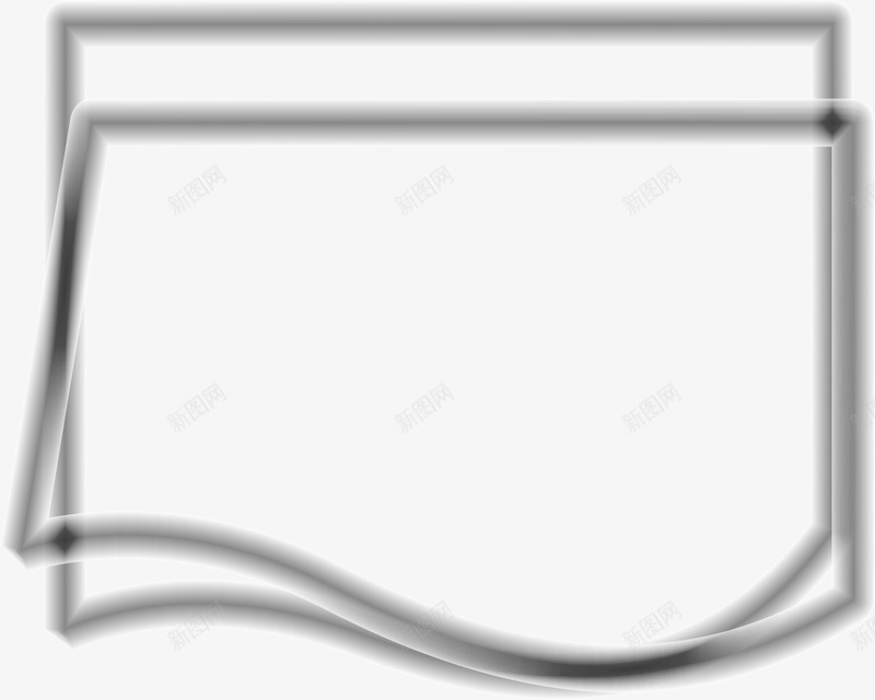 灰色商务几何线条边框png免抠素材_新图网 https://ixintu.com 商务 抽象 灰色 矢量素材 线条边框