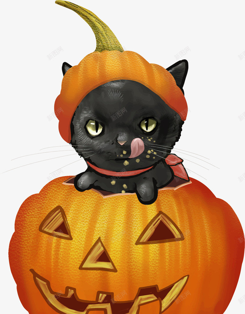 万圣节南瓜头猫咪矢量图ai免抠素材_新图网 https://ixintu.com 万圣节 万圣节快乐 南瓜头 可爱猫咪 猫咪 矢量png 矢量图